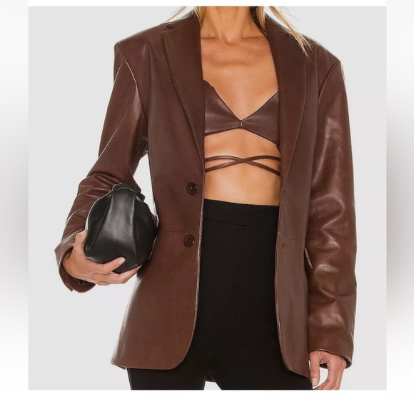 LaMarque Felina Oversized Leather Blazer in Size Small but fits like a Large - Picture 2 of 6